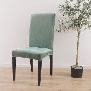 4 Housses chaises velours - Vert